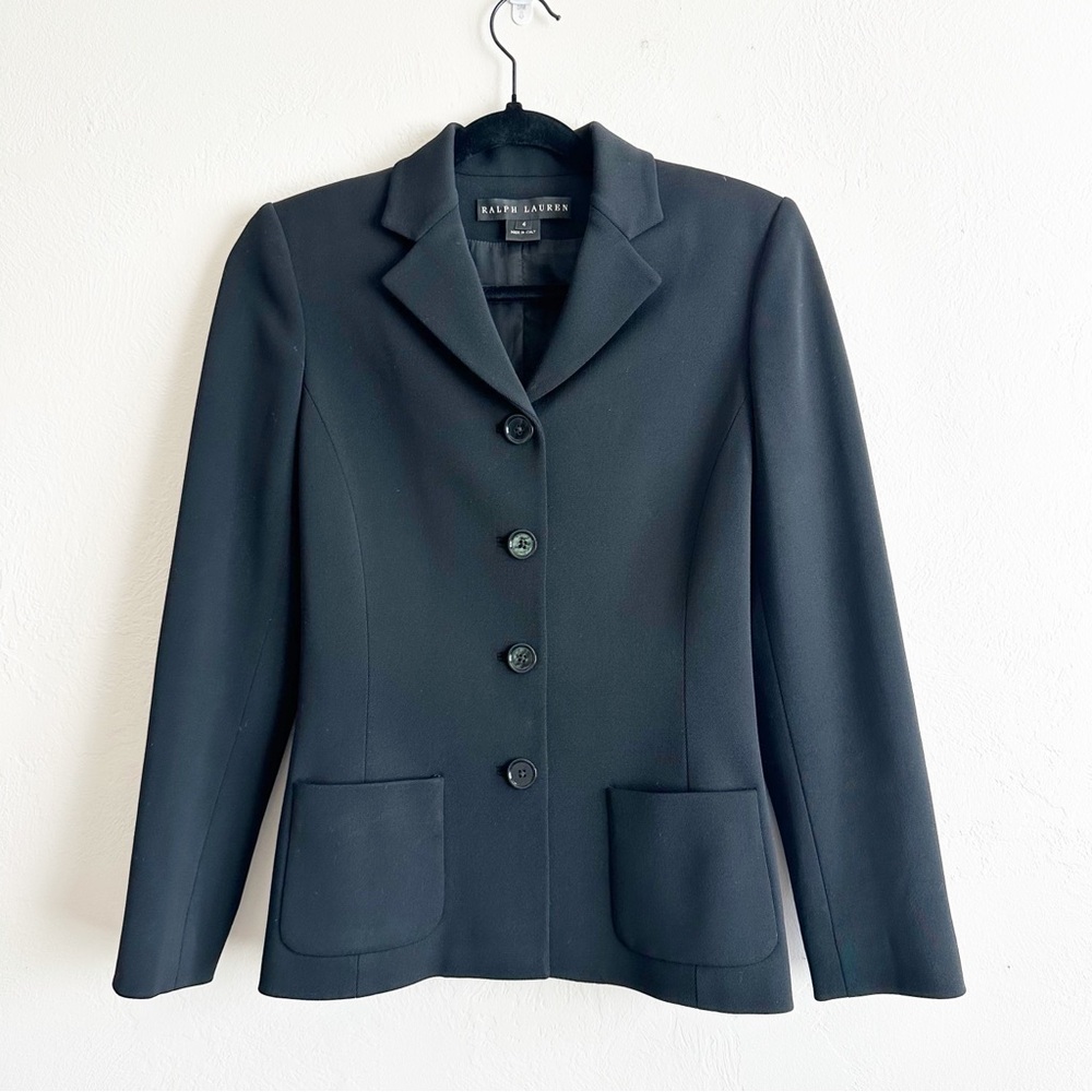 Ralph Lauren Women's Elegant Black Suit Blazer Jacket size 4 - Picture 1 of 8
